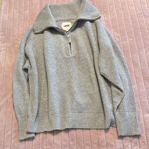 Aerie half zip waffle sweater
